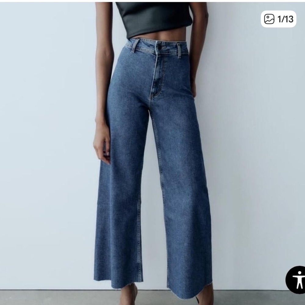Zara Marine Wide Leg Jeans